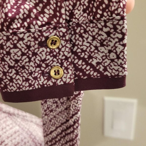 The Limited Burgundy & White Mesh Top - Picture 2 of 4